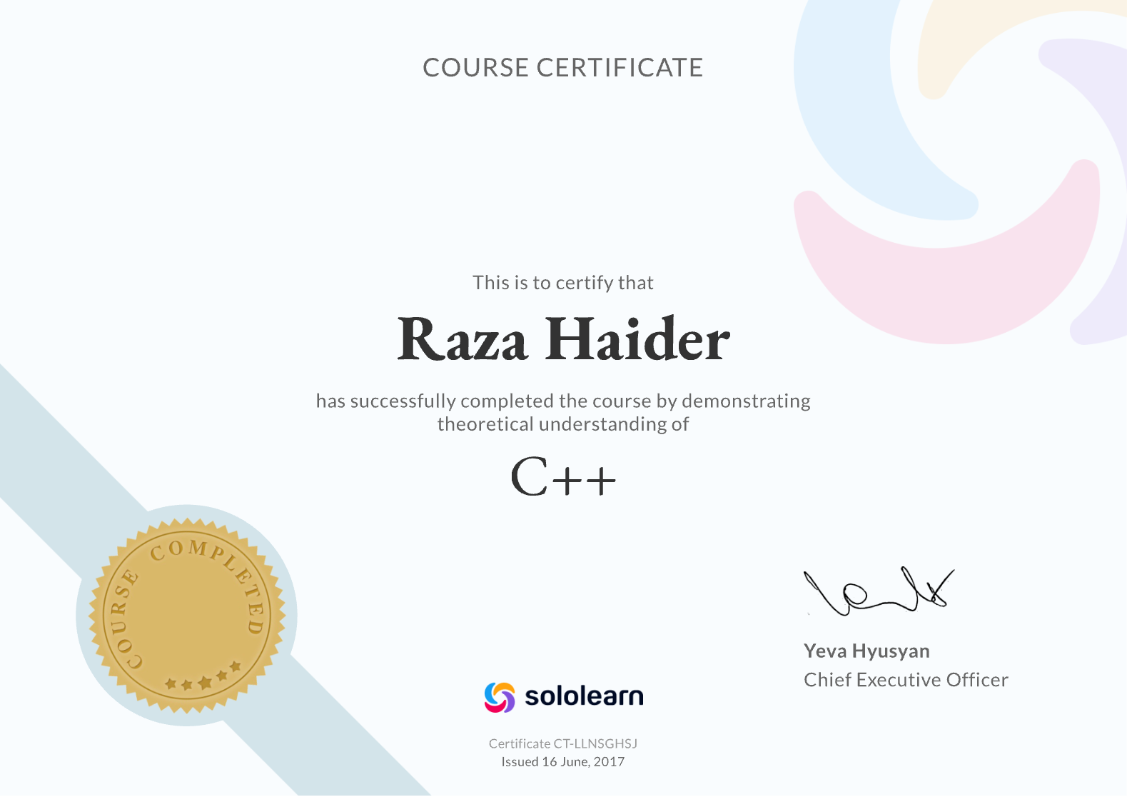 C++ certificate