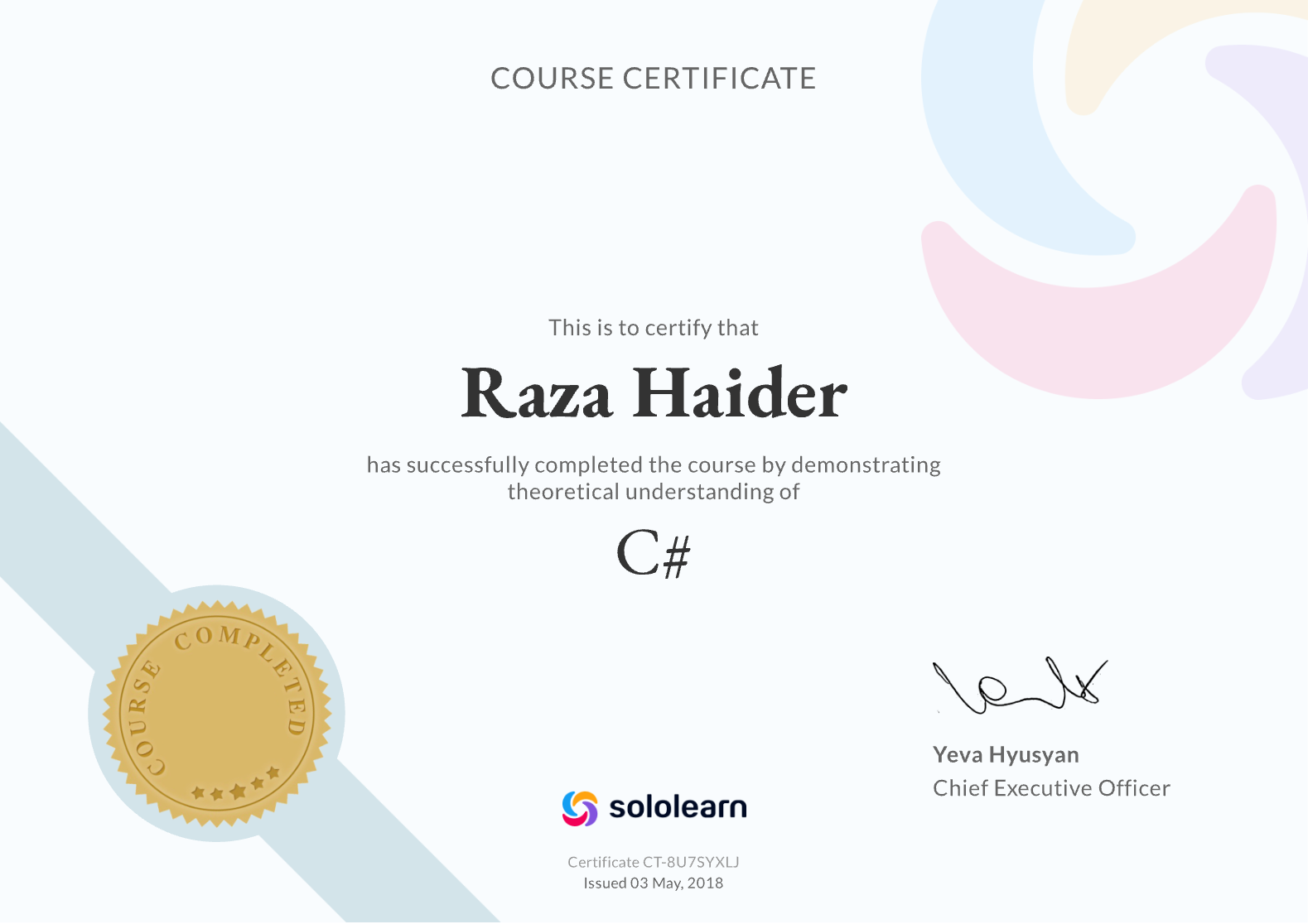 C# certificate