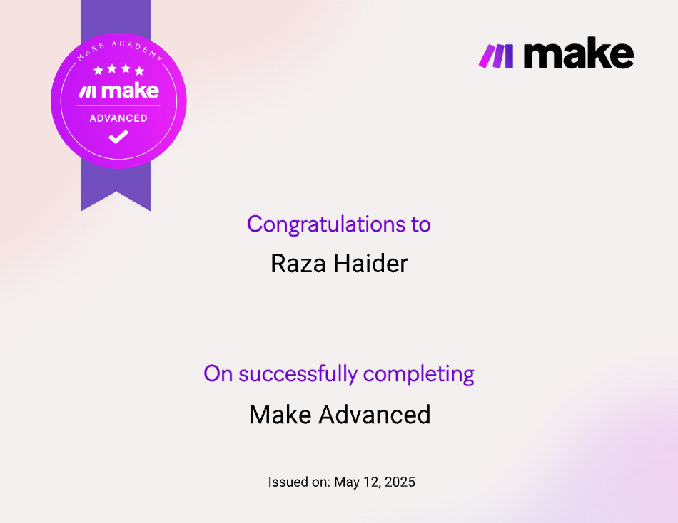 Make Advanced certificate