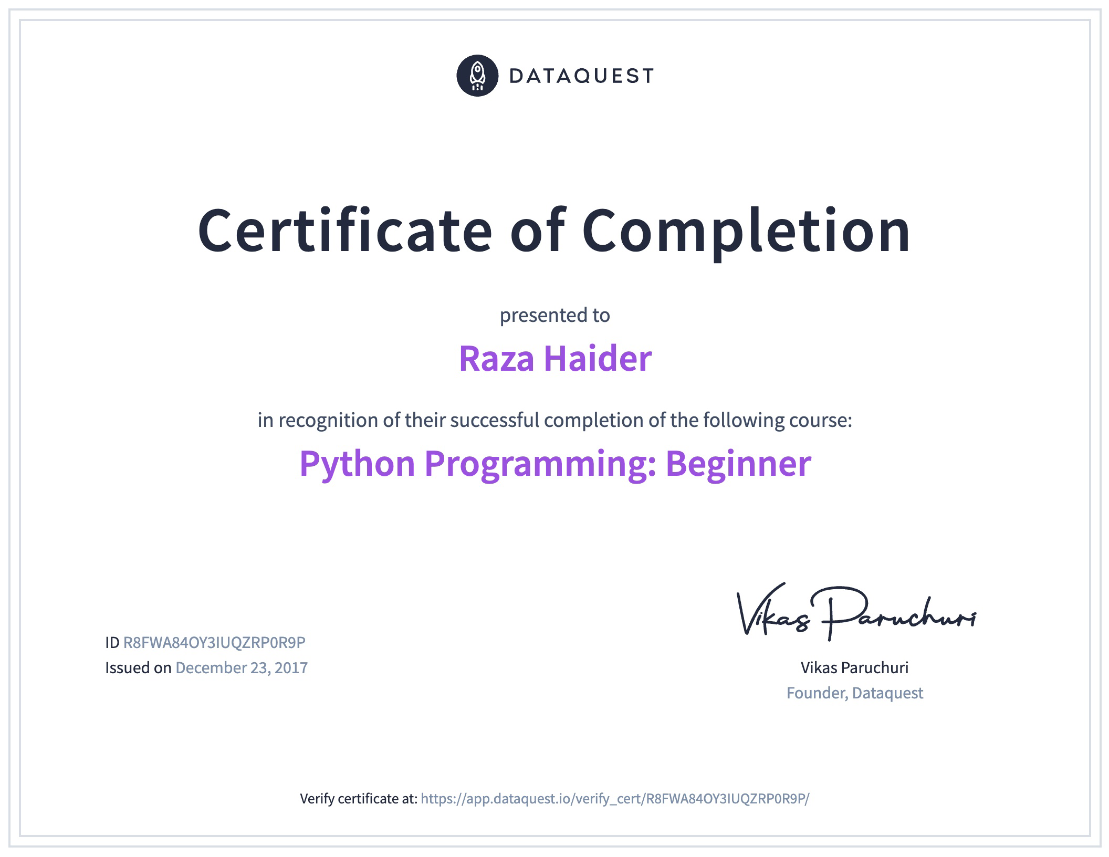 Python Programming: Beginner certificate