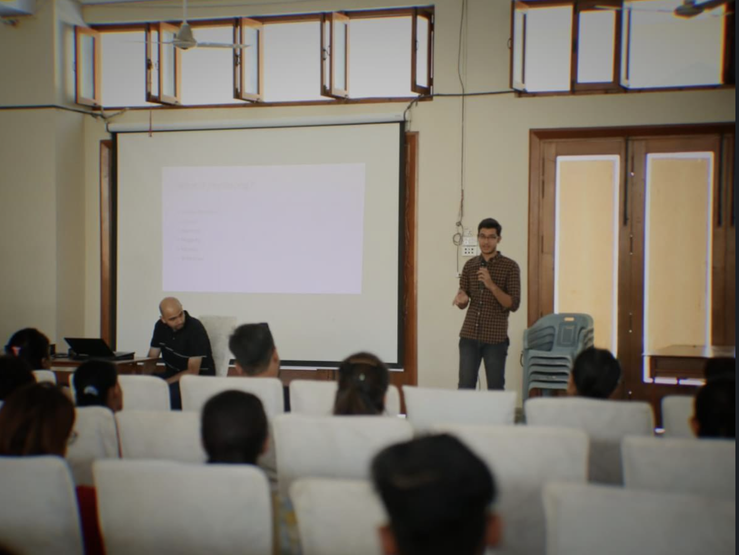 Raza Haider training a freelancing session at National Council Hall