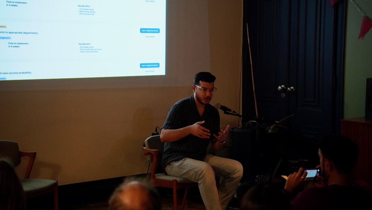 Raza Haider speaking on agentic AI in Lisbon