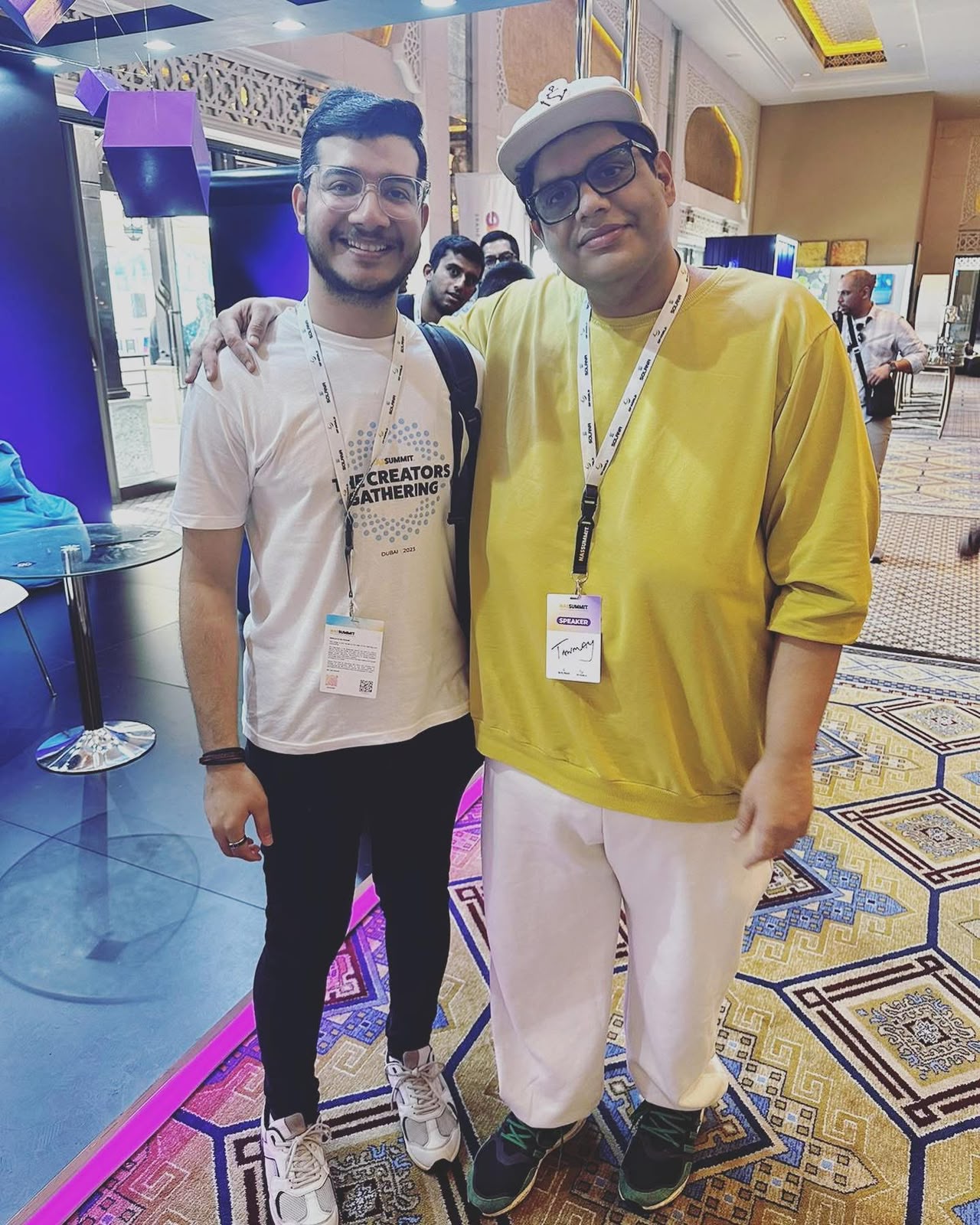 Raza Haider with a speaker at NAS Summit Dubai